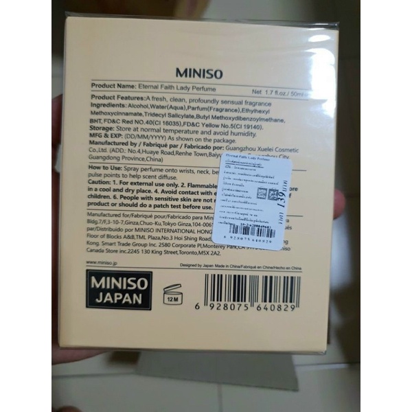 Nước hoa Miniso Eternal Faith lady pecrfume:Nước hoa Nữ,Hương thơm dịu nhẹ,lưu hương cực lâu,50ml | BigBuy360 - bigbuy360.vn