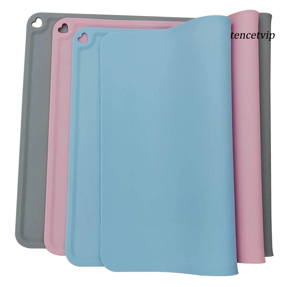 Tấm đệm lót tô đựng thức ăn thú cưng bằng silicone chống trượt tiện lợi
