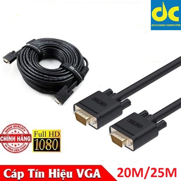 Cáp VGA  20M / 25M/ 30M Unitek -Cáp Màn Hình VGA Chính Hãng