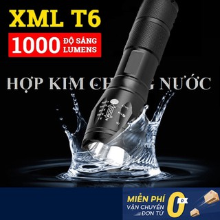 Đèn Pin Siêu Sáng XML T6 Chiếu Sáng Cực Xa Có Thể Sạc Lại - Hợp Kim Chống Nước Cao Cấp