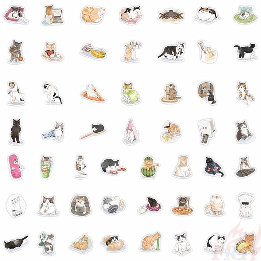 ❉ Kawaii Kittens Series 01 Cats Pets Stickers ❉ 50Pcs/Set DIY Fashion Luggage Laptop Skateboard Decals Doodle Stickers