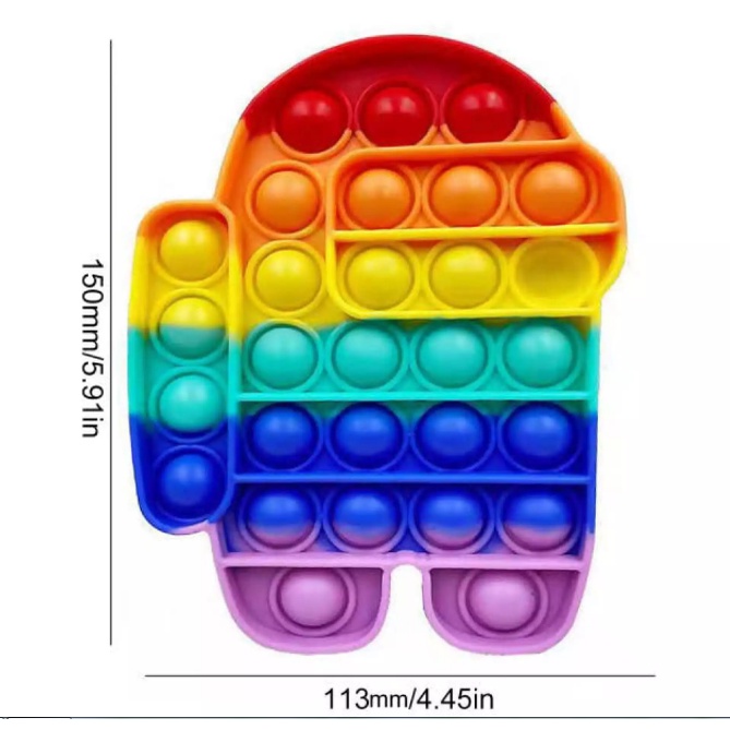 Bong Bóng Bóp Đẩy Cầu Vồng Hình Among Us Đồ Chơi Giải Trí Giảm Căng Thẳng Stress cho mọi người Pop It Fidget Toy