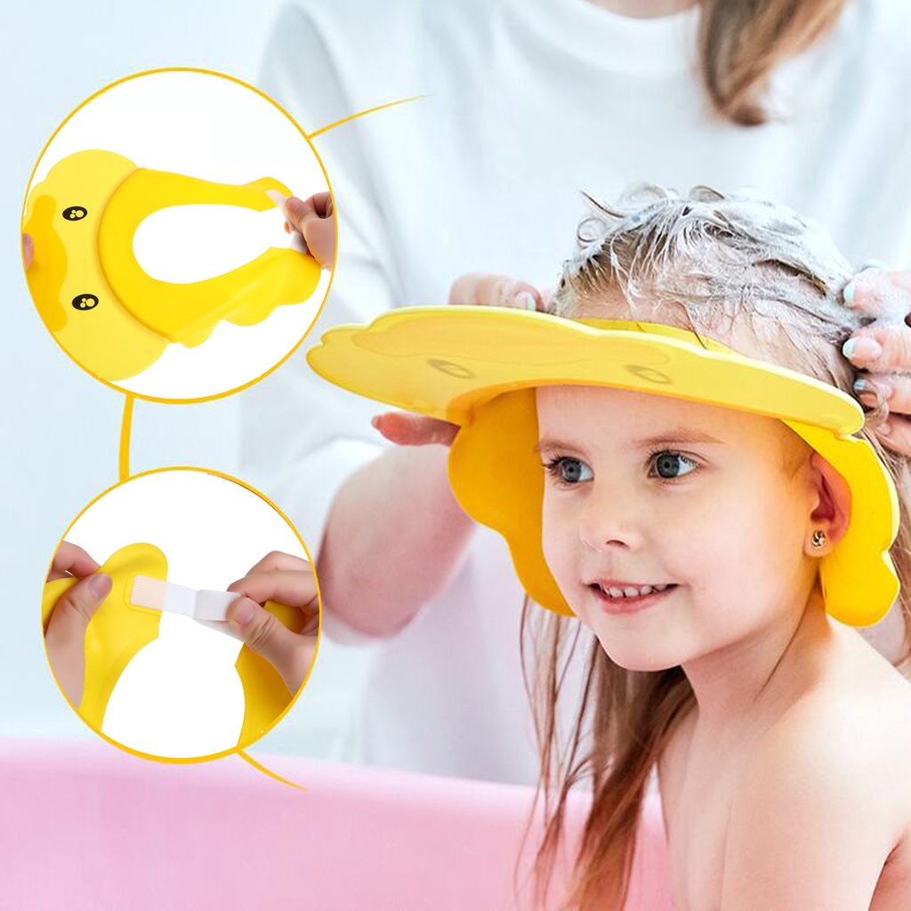 Mũ Gội Đầu Chắn Nước Khi Tắm Bằng Nhựa Điều Chỉnh Được Kích Thước Nhiều Màu Tùy Chọn Cho Bé