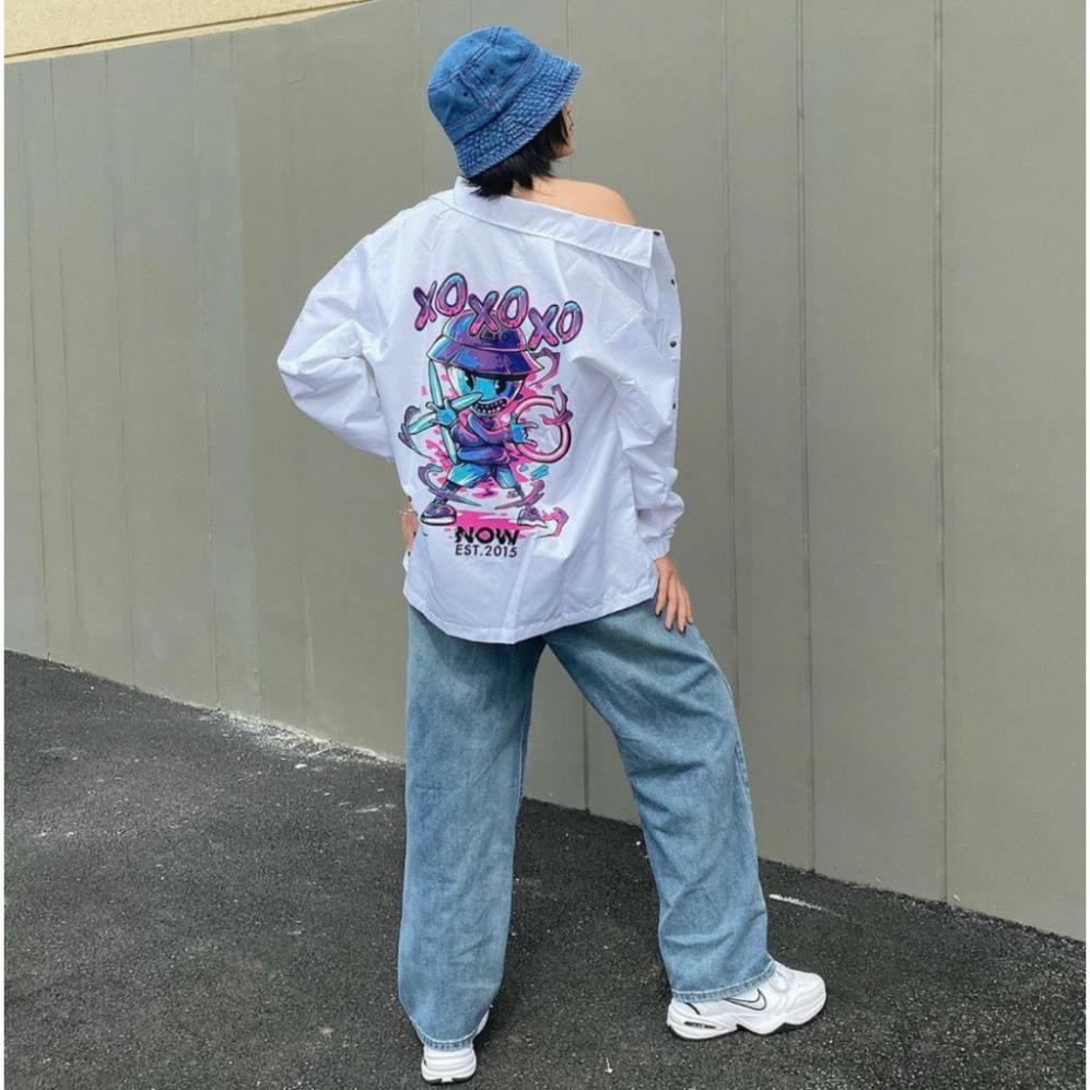 Áo Khoác Dù Chống Nắng Cặp Đôi Cho Nữ Cho Nam Có 2 Màu Unisex Form Rộng XOXO Jacket Ulzzang