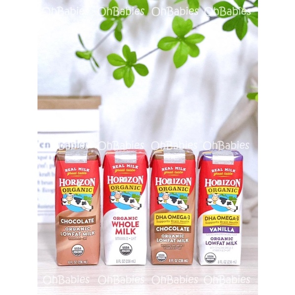 Sữa tươi hữu cơ Horizon Organic Mỹ dạng nước 236ml bay air