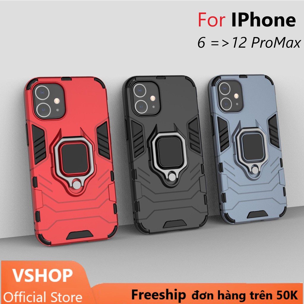 Ốp Iphone 12 ProMax/12mini/11promax/xsmax/xr/678plus/se2020 chống sốc cao cấp batman kèm nhẫn iring chống xem video