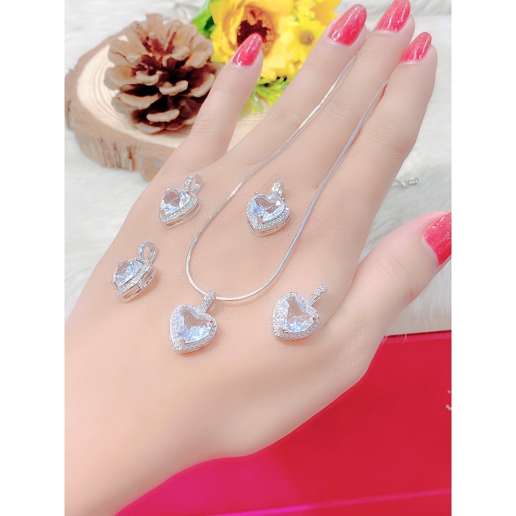 Mặt dây chuyền trái tim kèm dây UHA kiểu dáng sang trọng bền màu ( giá tốt nhất ) M1355