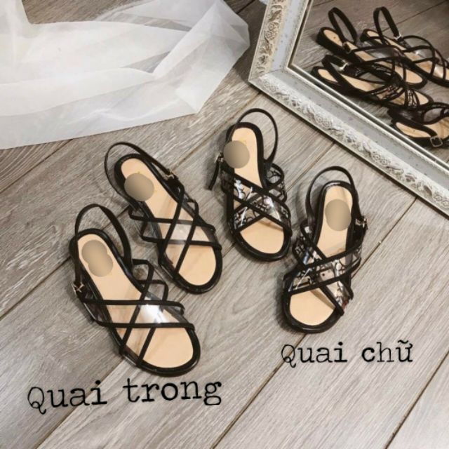 SANDAL HỌC SINH QUAI MIKA TRONG VÀ PHỐI CHỮ SO HOT