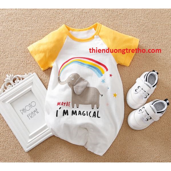 Bộ body đùi bodysuit chất cotton cho bé gái bé trai Từ 0-12 tháng tuổi