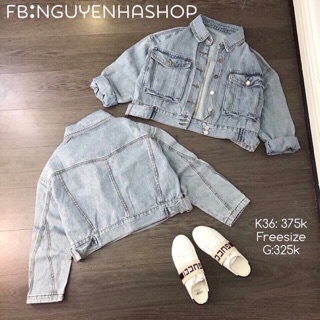 🌼 👒❌ Áo khoác jean Crop-Top nữ cá tính phong cách Korea