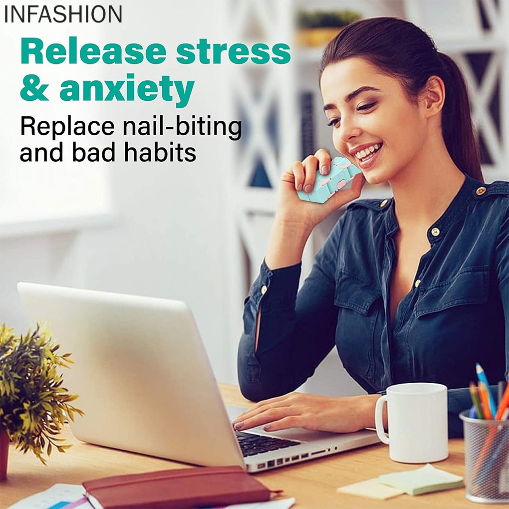 Đồ chơi khối lập phương ma thuật cỡ nhỏ bằng nhựa màu xanh dương độc đáo thư giãn