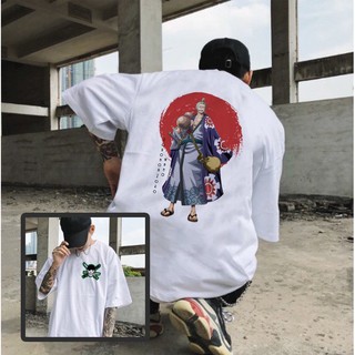 (ẢNH KÈM VIDEO) Áo Phông Tay Lỡ Unisex Roronoa Zoro Siêu Đẹp | Áo Thun One Piece Zoro Form Rộng