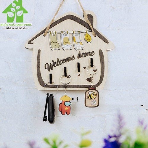 Bảng gỗ decor trang trí nhà cửa -Tổng hợp nhiều Mẫu có móc treo chìa khóa