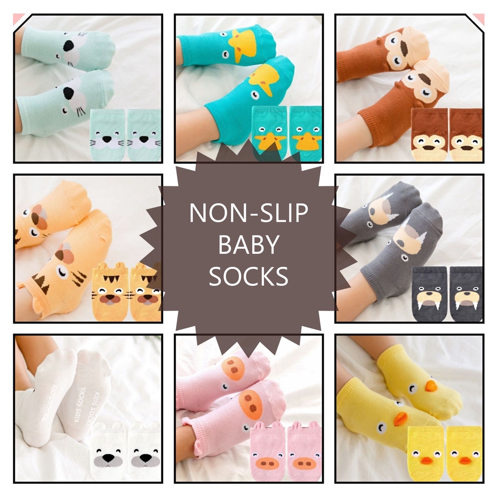 Đôi Vớ In Hình Động Vật Hoạt Hình Chống Trượt Cho Bé 0-4 Tuổi