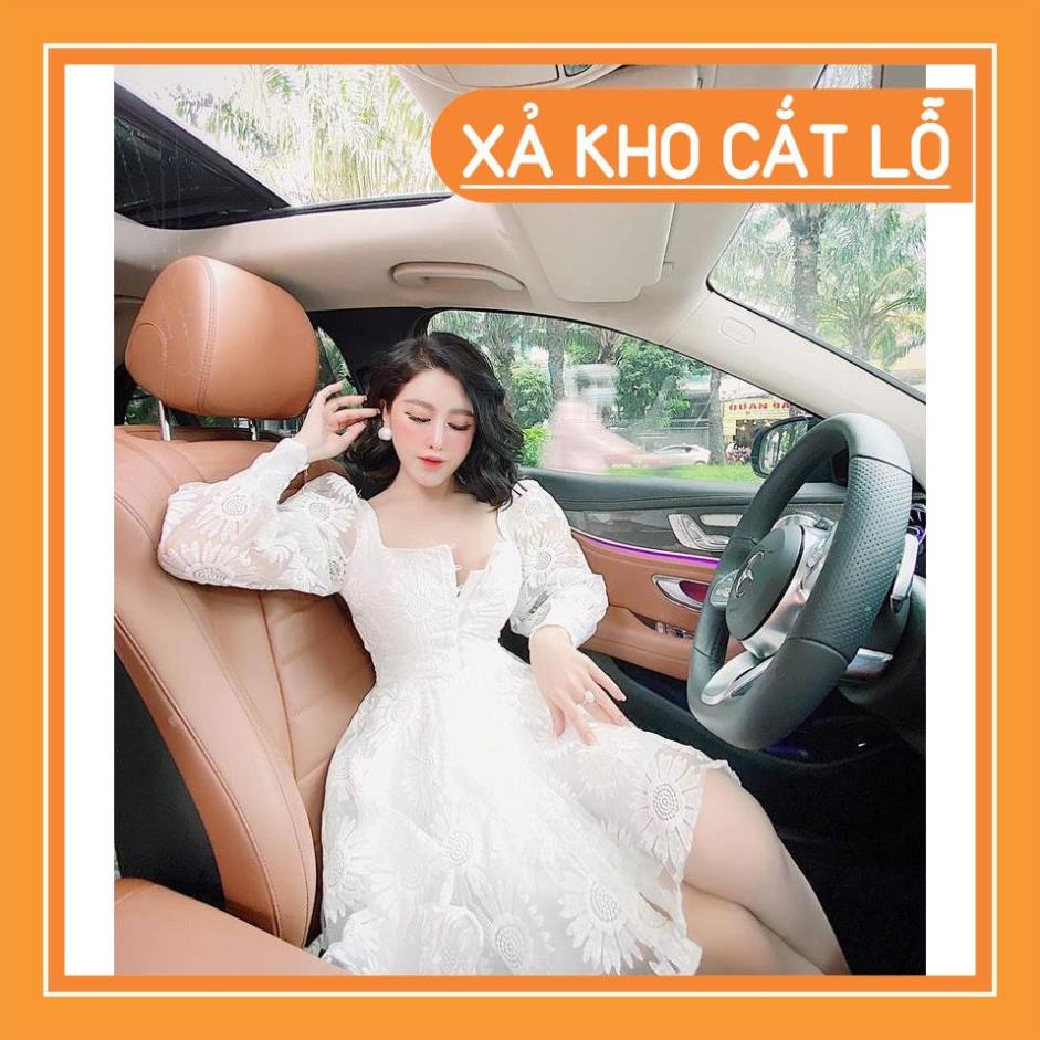 [Quần Áo Hot] Đầm ren hoa cúc tay dài bồng phối nút bọc sang chảnh [KÈM ẢNH THẬT] | BigBuy360 - bigbuy360.vn