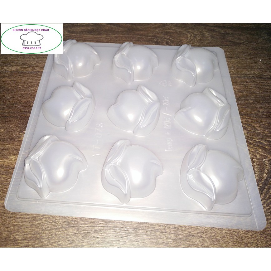 Khuôn làm thạch rau câu hình 9 quả đào .