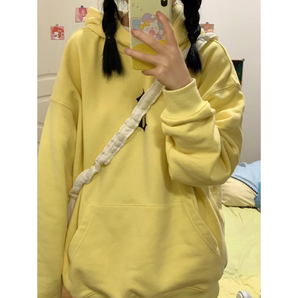 NRVP Áo Hoodie Tay Dài Oversize In Họa Tiết Phong Cách Hàn Quốc Kiểu Mới Cho Nam / Nữ