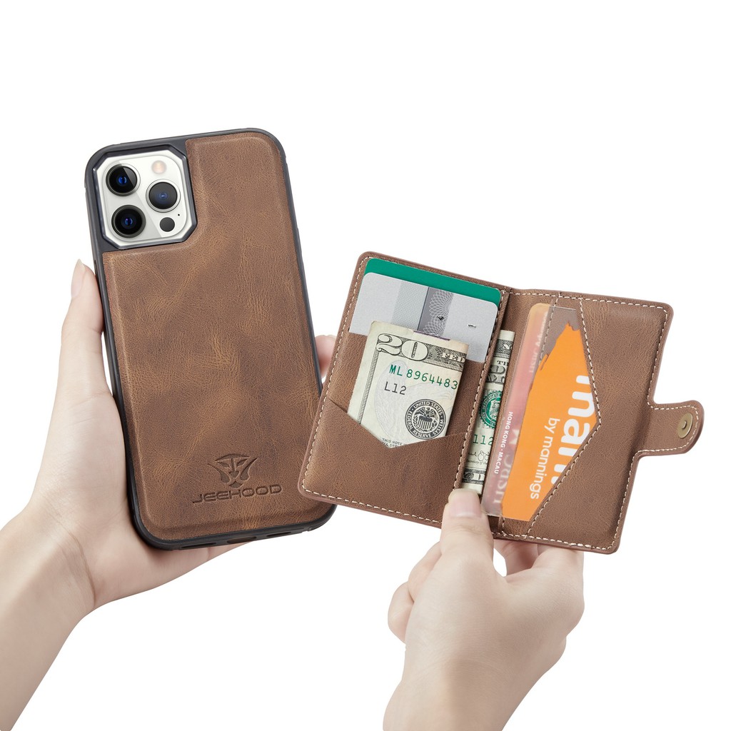 Ốp Điện Thoại Da PU Có Ngăn Đựng Thẻ 2 Trong 1 Chống Sốc Cho iPhone 11 12 13 14 Pro Max 12 13 14 Plus