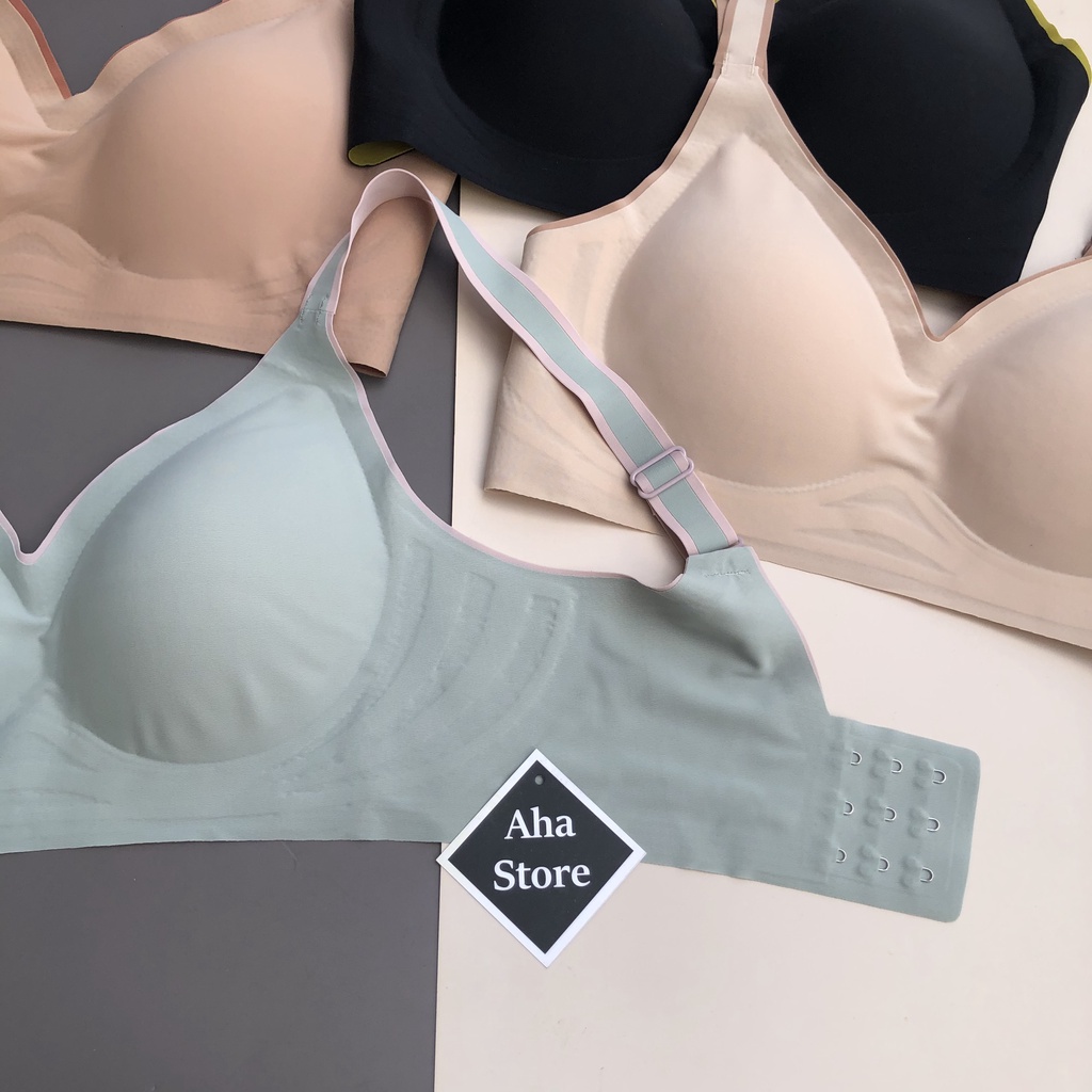 Áo Lót Vải Su Mỏng Không Vòng Thép Bản Vai To Giảm Áp Lực Chống Sệ YiOn Underwear AM04