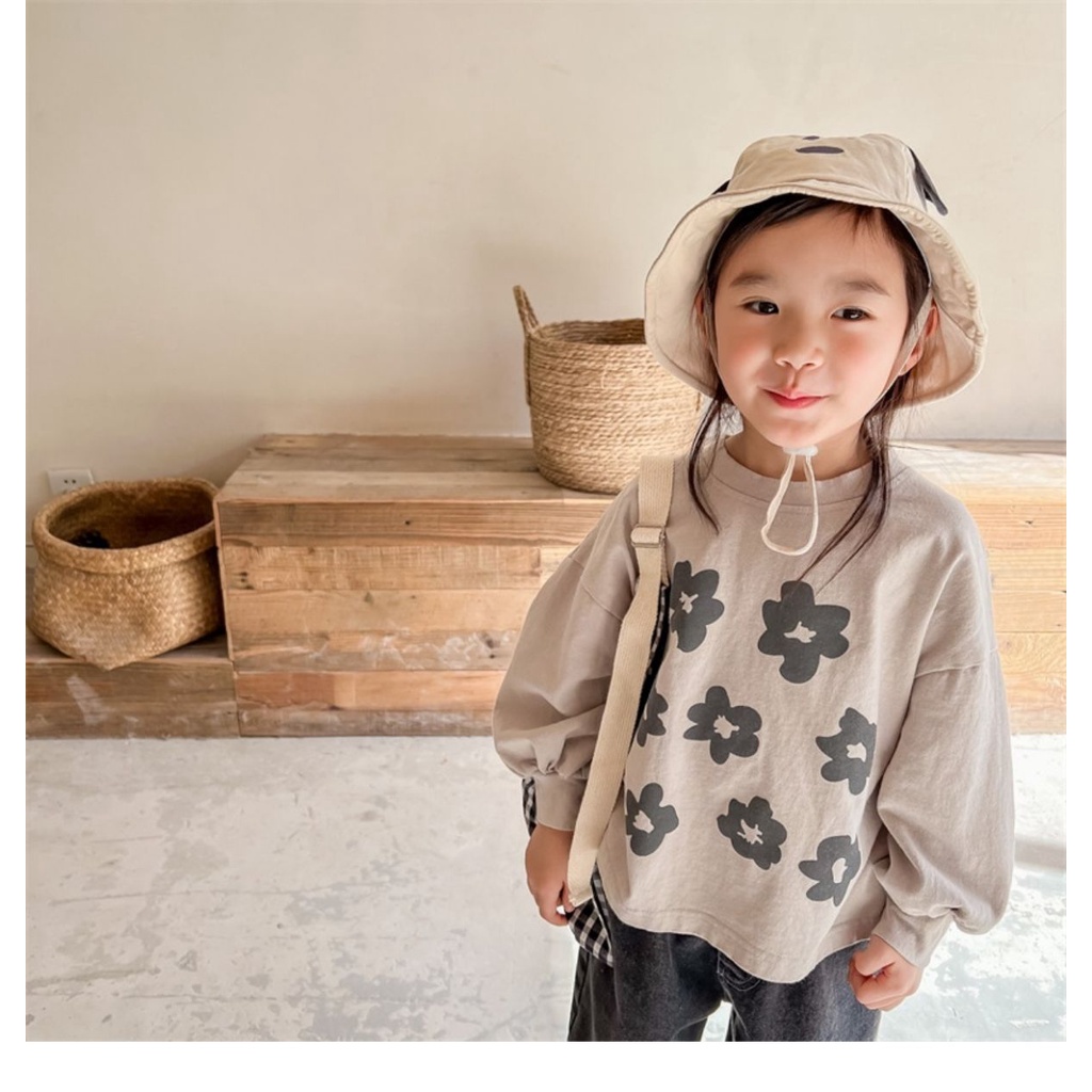 Áo Sweater Mỏng Dáng Rộng Tay Dài Phong Cách Nhật Hàn Dễ Thương Thời Trang Mùa Thu 2022 Cho Bé Gái