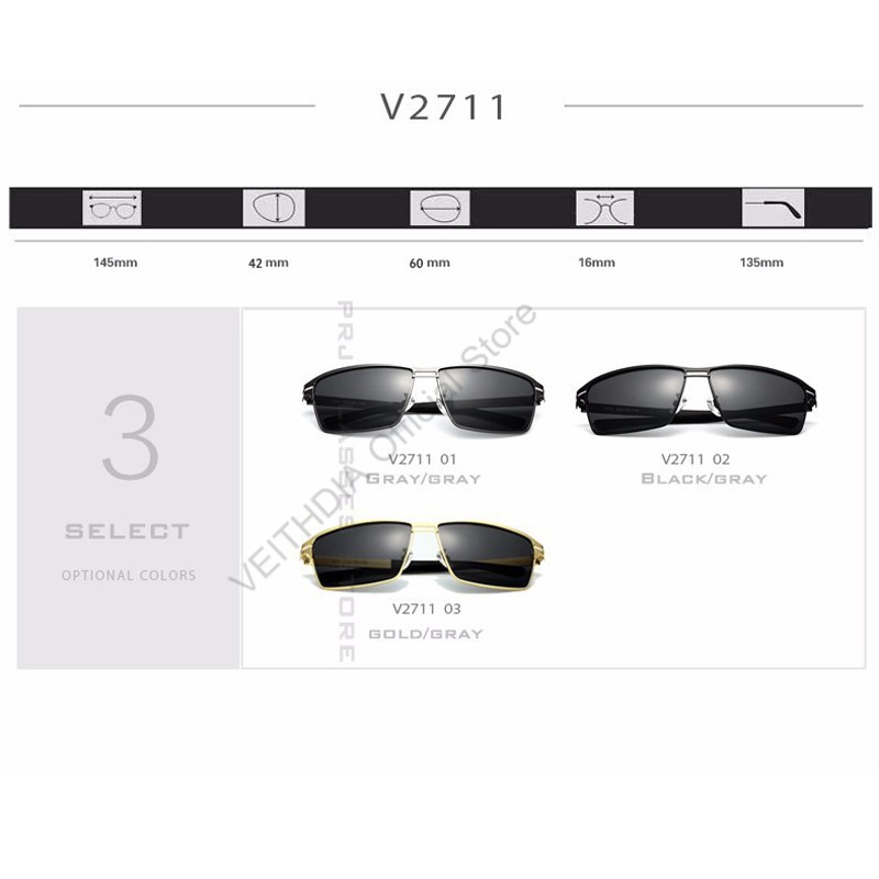 Kính Mát VEITHDIA 2711 Phân Cực Cho Nam | BigBuy360 - bigbuy360.vn