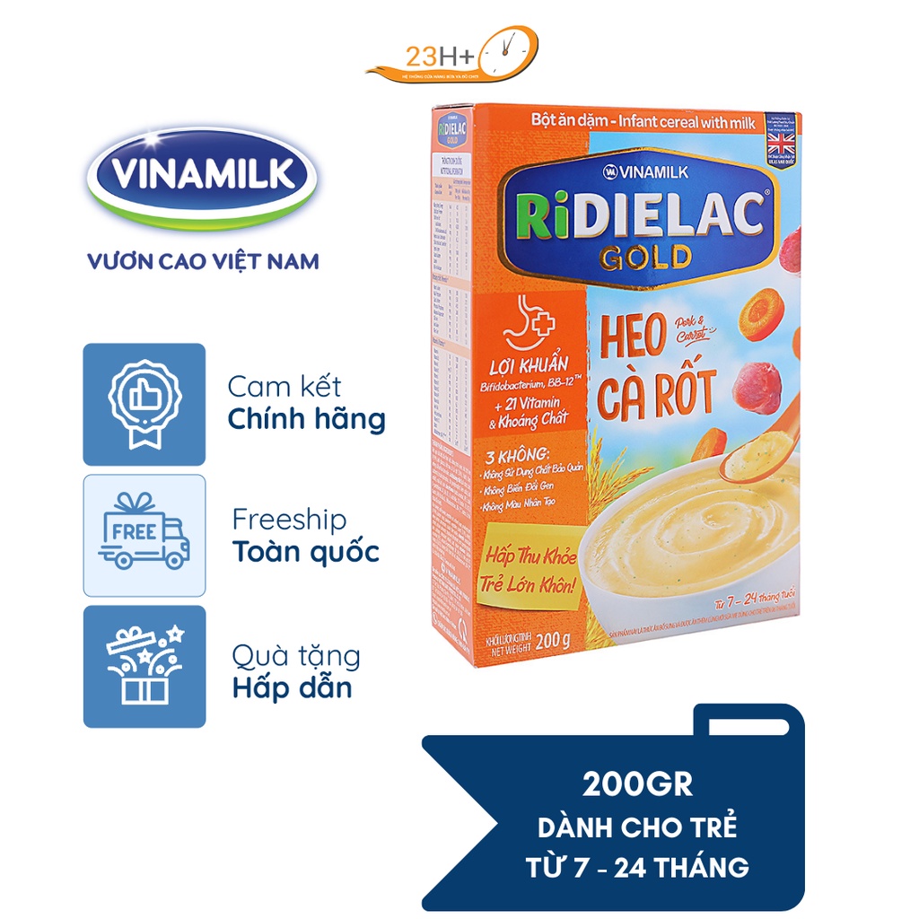 Bột ăn dặm Ridielac Gold nhiều vị 200g