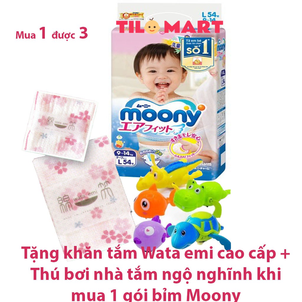 [TẶNG KHĂN TẮM BÉ] Tã dán/ Tã quần Moony NB90/S84/M64/L54/M58/L44/XL38/XXL26