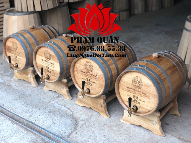 thùng đựng rượu gỗ sồi đỏ 20 lít, thùng ngâm rượu gỗ sồi