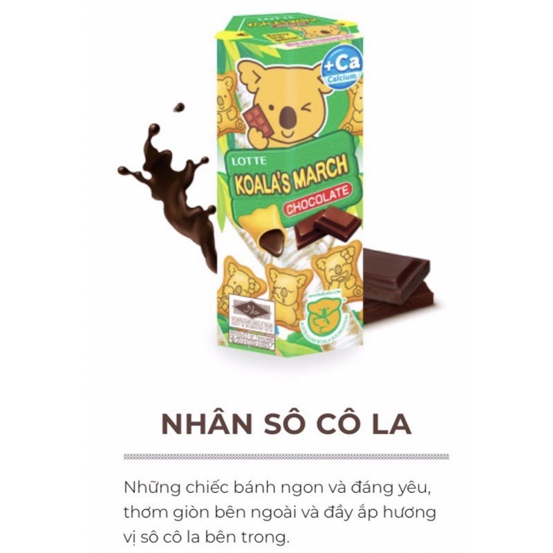 Bánh gấu Lotte Koala's March nhân socola/ socola sữa/kem dâu 37g