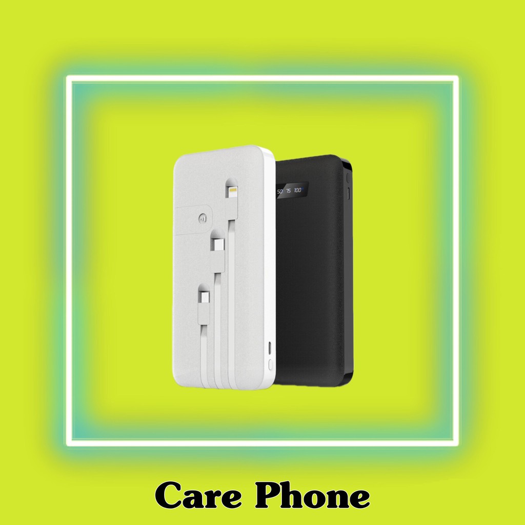 Pin sạc dự phòng BYZ W10 10.000mAh,W11 20.000mAh chính hãng - có sẵn 3 dây sạc- màn LCD hiển thị pin bảo hành 12 tháng