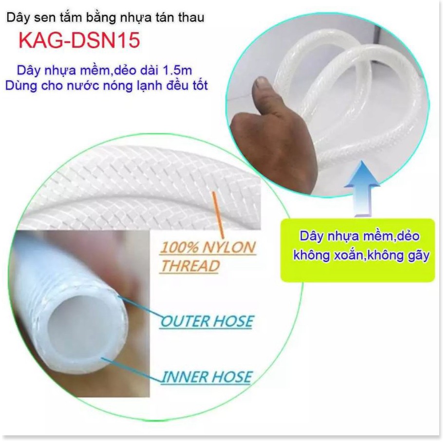 Dây vòi sen nhựa 1 ĐỔI 1  Ống vòi sịt toilet bằng nhựa pvc dẻo dai,bền - Đường dây vòi hoa sen 8084