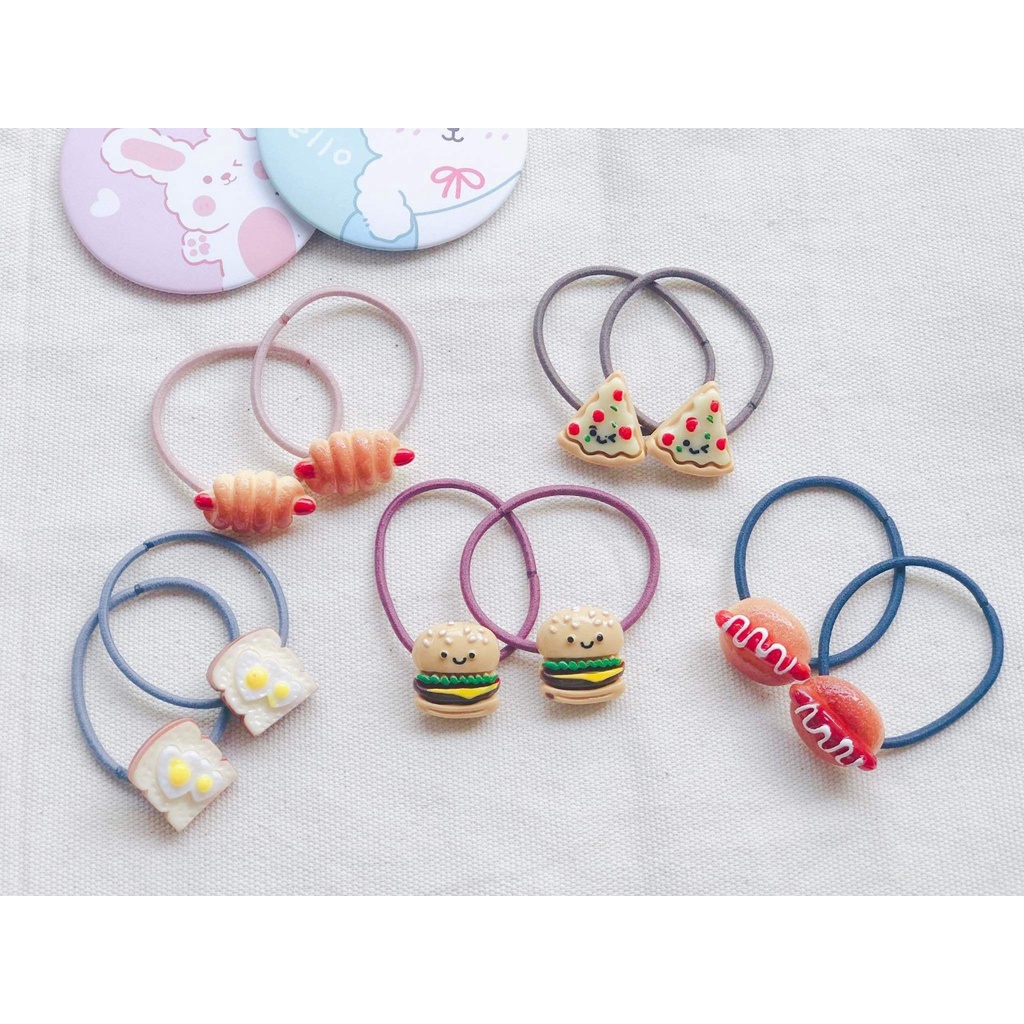 4 dây buộc tóc hình gấu/dâu tây/ khủng long/đám mây đáng yêu cho nữ