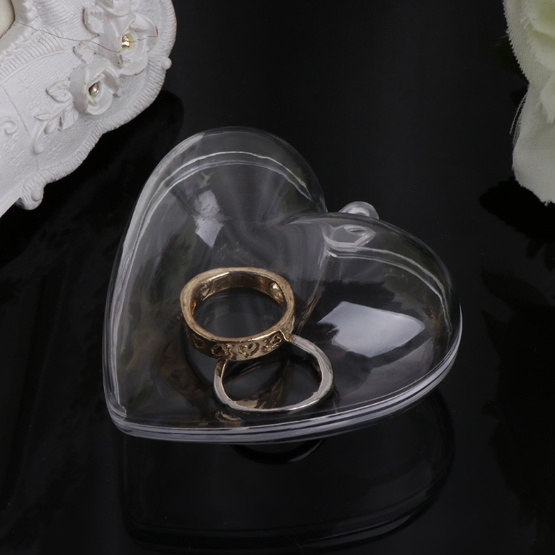 Bộ 5 Hộp Nhựa Đựng Kẹo Hình Trái Tim Trong Suốt