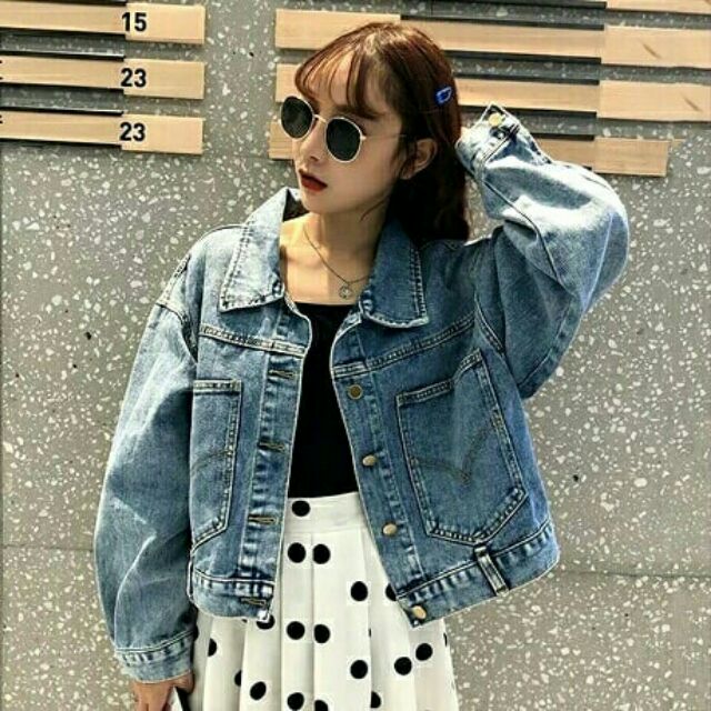 (Order/ Video thật) Áo khoác denim dáng ngắn cực chất