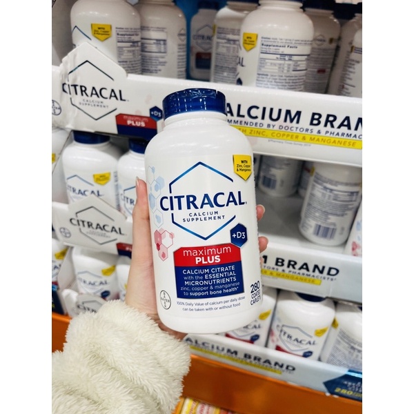 Viên uống bổ sung Canxi Citracal Maximum Calcium Citrate +D3 280 viên Của Mỹ