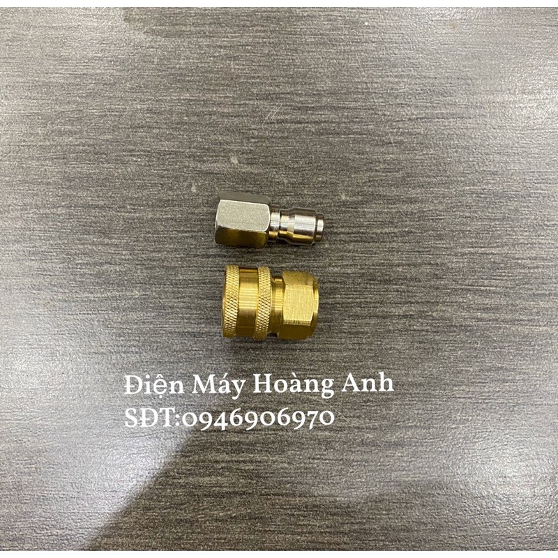 Bộ khớp bi nối nhanh dây rửa cao áp 3/8 (ren 17mm) lắp máy rửa xe công nghiệp