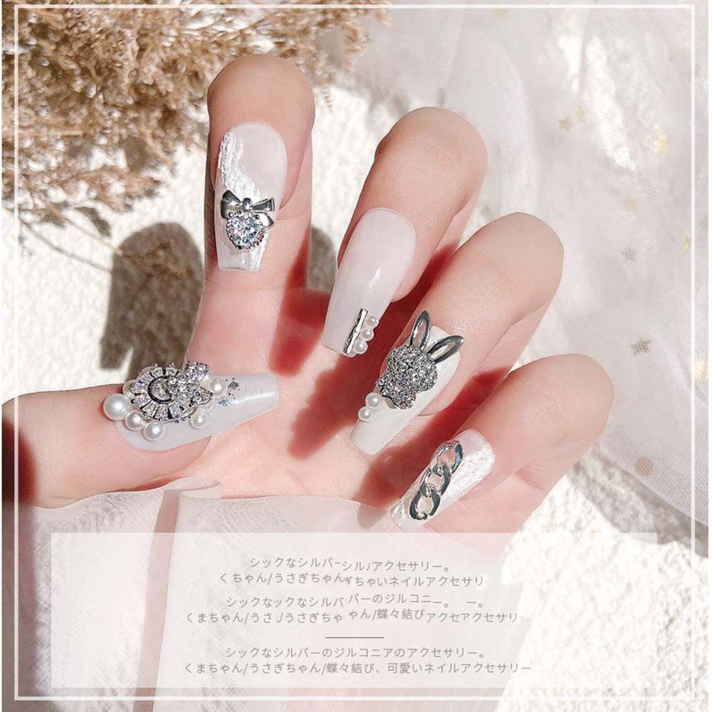 Hộp Phụ Kiện Trang Trí Móng Nghệ Thuật DIY Hình Chú Gấu Và Chìa Khóa