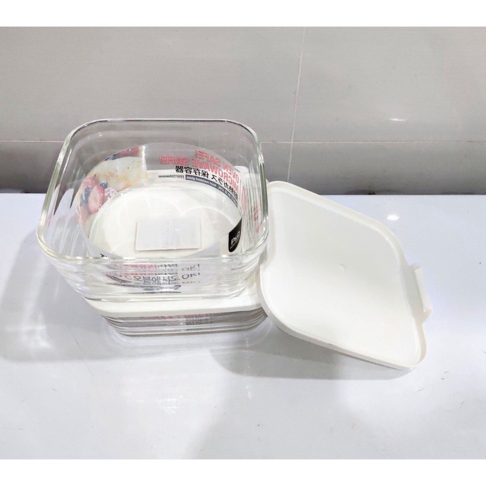 Hộp Thủy Tinh Vuông Chịu Nhiệt Lock&Lock 730ml P-0811 - Hộp Đựng Thực Phẩm - Có Thể Dùng Trong Lò Vi Sóng