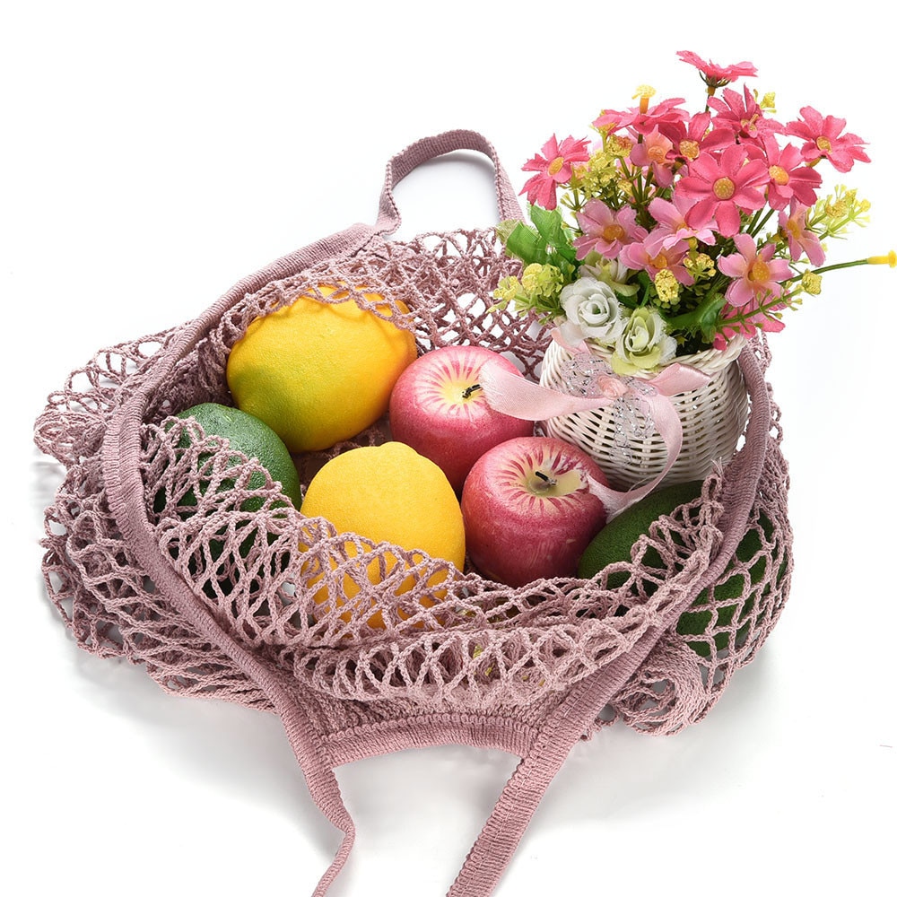 Túi lưới cotton đựng thực phẩm có thể tái sử dụng tiện lợi cho nhà bếp