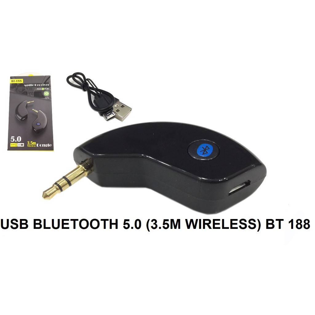 USB Bluetooth 5.0 (3.5mm Wireless) BT 188, Thiết bị thu Bluetooth cho xe hơi