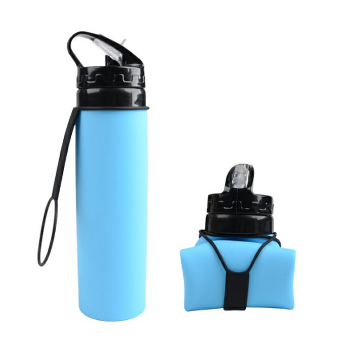 Bình Nước Silicon 610ml Gấp Gọn Chuyên Dụng Phượt Gym