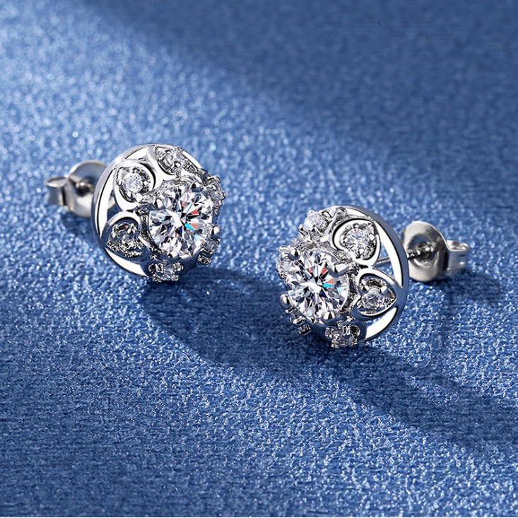 Thời trang hoa vòng S925 bạc cao carbon kim cương vòng cho phụ nữ