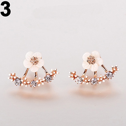 Khuyên tai hình hoa cúc đính đá phong cách Hàn Quốc thanh lịch dành cho nữ