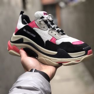 Ảnh thật full box giày Balen hồng đen