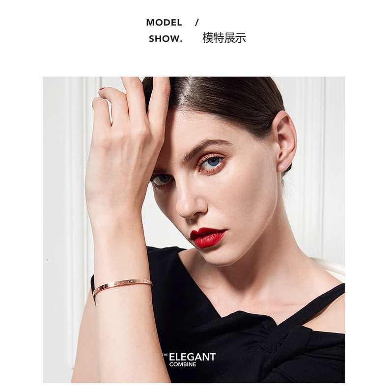 [FreeShip] Vòng tay Lắc tay nữ titan La Mã đính sáu viên đá H5-304 - CAM KẾT KHÔNG BAY MÀU