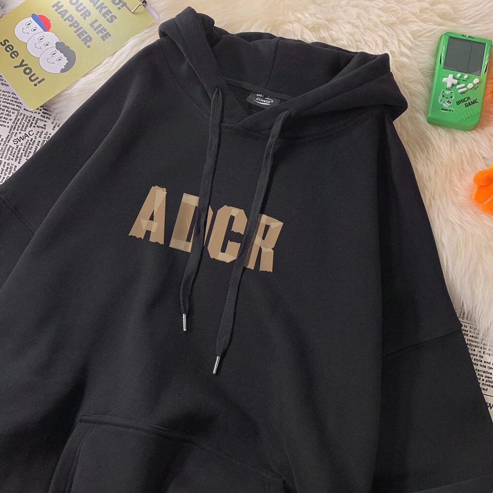 Áo hoodie Dáng Rộng In Chữ Phong Cách Hip Hop Đường Phố Nhật Bản Cá Tính Cho Nam Cỡ M-5XL