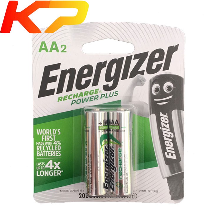 Pin AA sạc Energizer 2000mah, pin sạc tiểu AA HR6 (vỉ 2 viên).