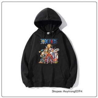 Áo hoodie dài tay in hình one piece - luffy mũ rơm cực hot