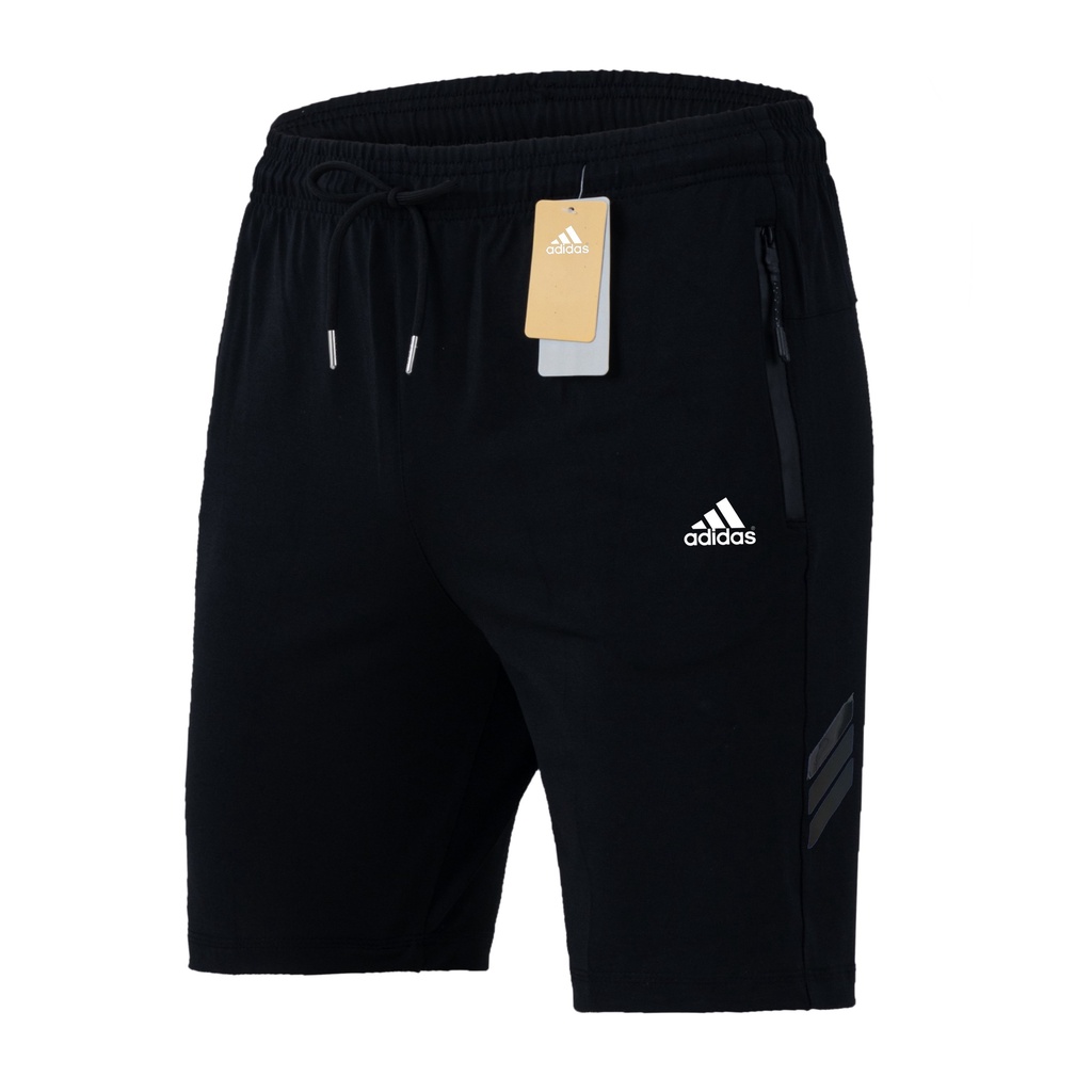 Quần short nam thể thao, Quần đùi nam tập gym ba sọc logo thêu sắc nét - Q24