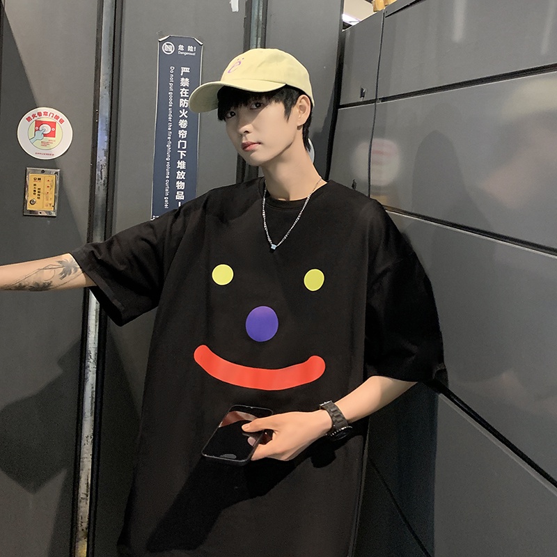 Áo Thun Tay Ngắn Dáng Rộng In Họa Tiết Hoạt Hình Kiểu Nhật Bản Thời Trang Mùa Hè Cho Nam